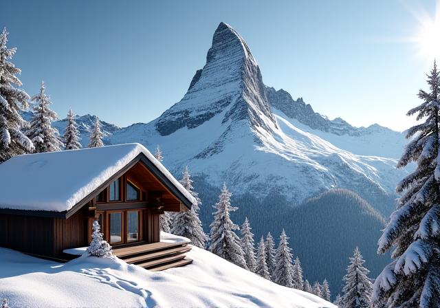 Luxuriöses Chalet mit Blick auf das Matterhorn